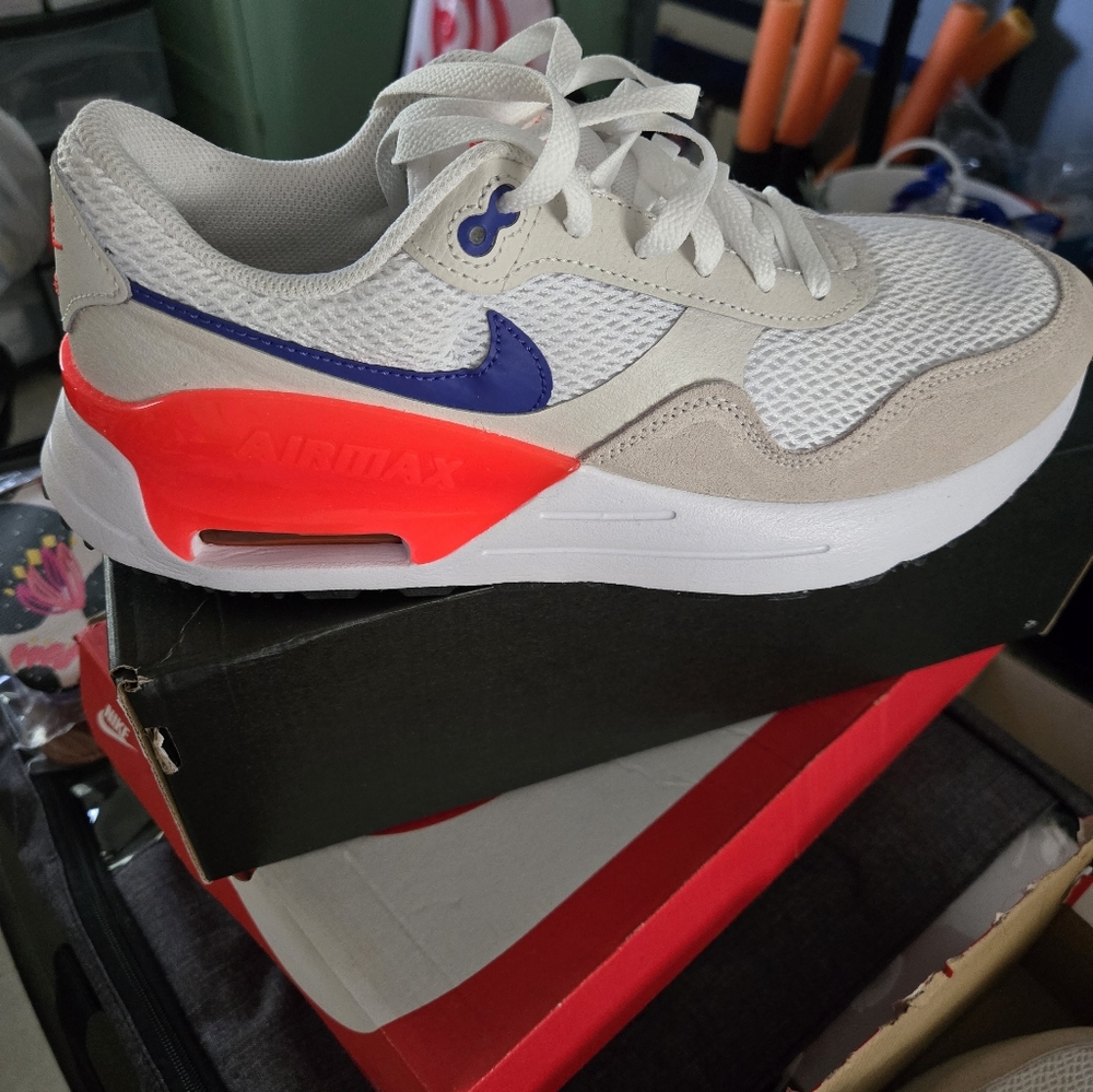 WMNS, SZ.11, NIKE AIR MAX, ONLY WORN TO TRY ON, PURPLE/ NEON ORANGE/ WHITE